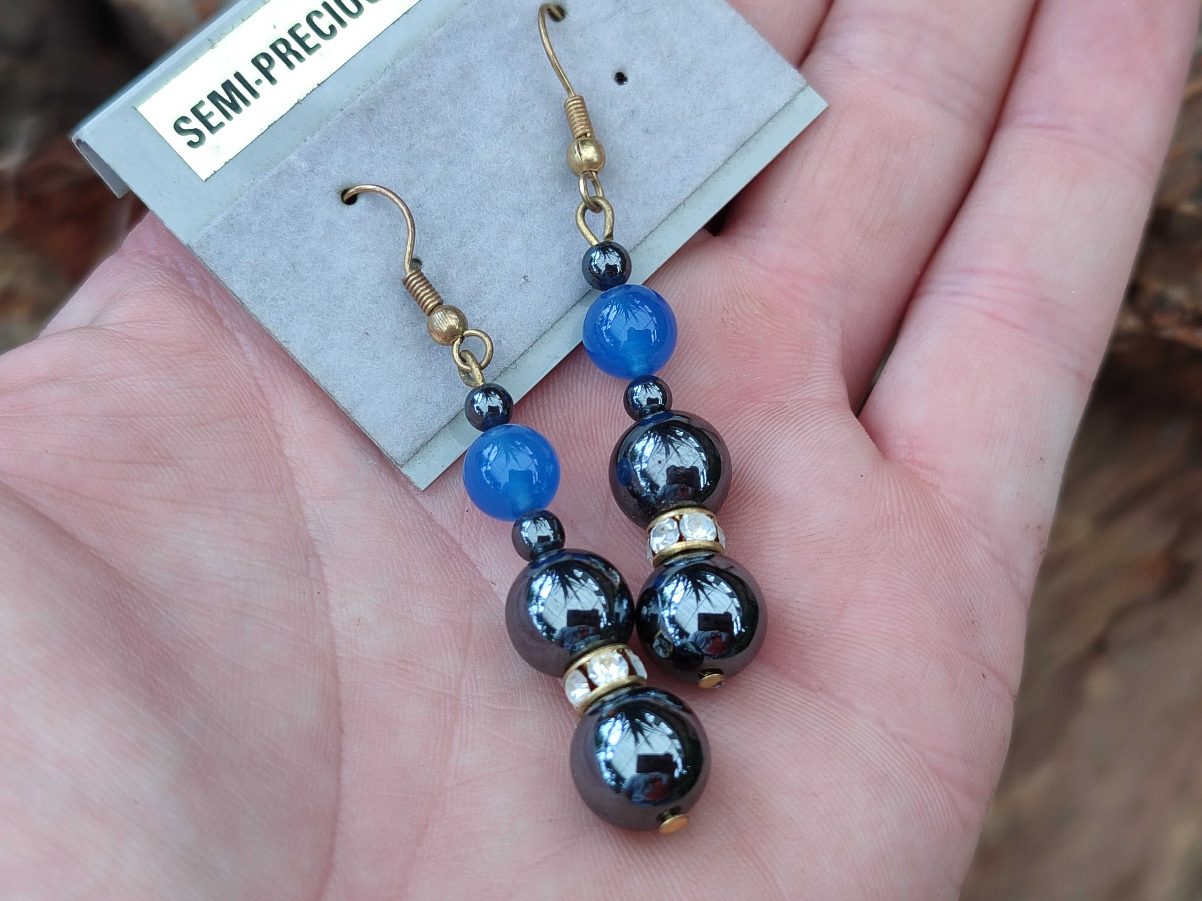 Hand Made Mixed Stone Earrings x 12 From Southern Africa - Toprock Gemstones and Minerals 