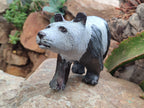 Hand Made Soapstone Panda Carving x 1 From Zimbabwe - Toprock Gemstones and Minerals 