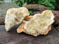 Natural Limonite Quartz Clusters x 2 From Solwezi, Zambia - Toprock Gemstones and Minerals 