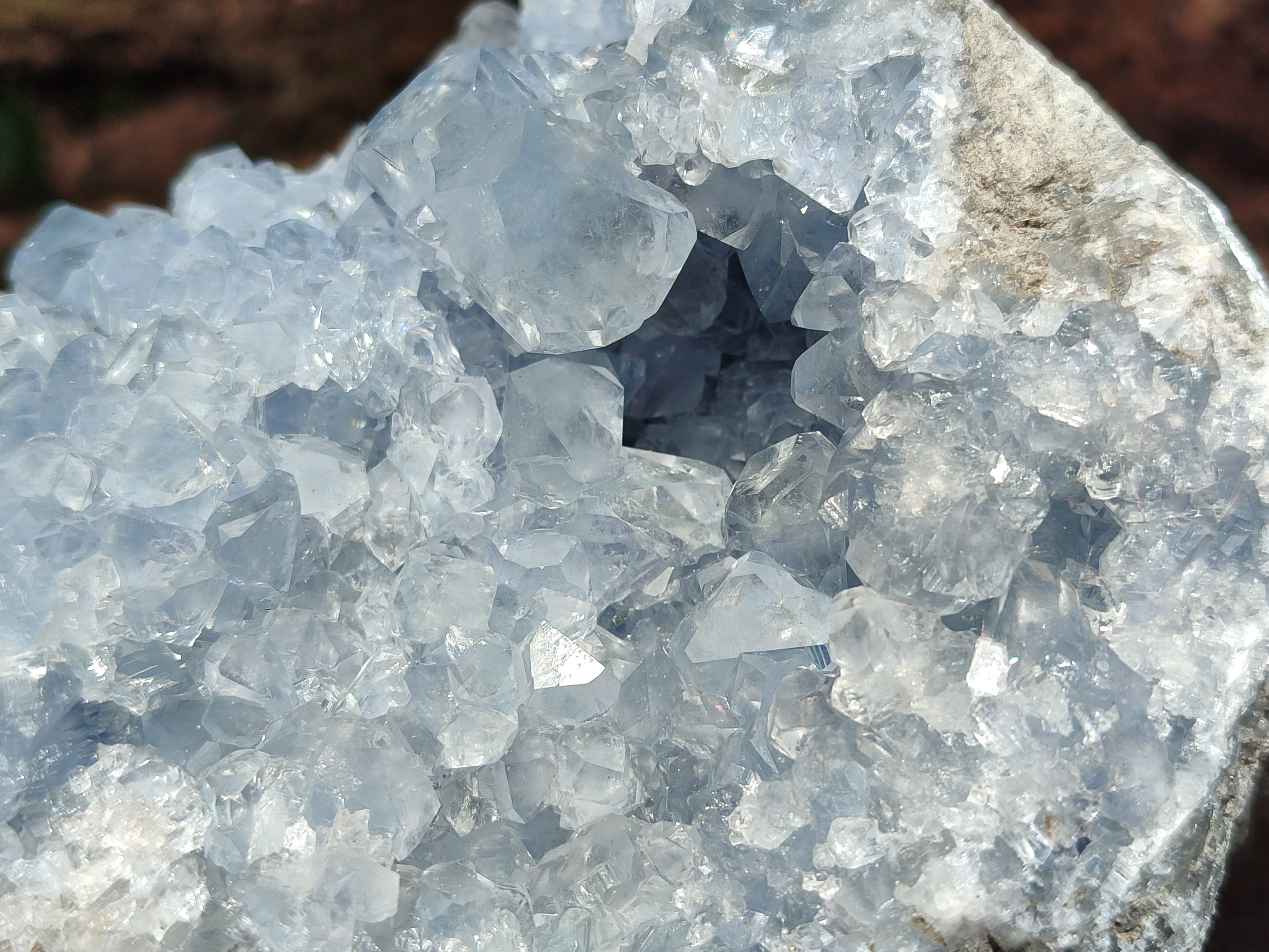 Natural Celestite Geode Specimen x 1 From Sakoany, Madagascar - Toprock Gemstones and Minerals 