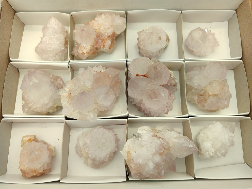 Natural Cactus Flower Spirit Quartz Clusters x 12 From South Africa - Toprock Gemstones and Minerals 