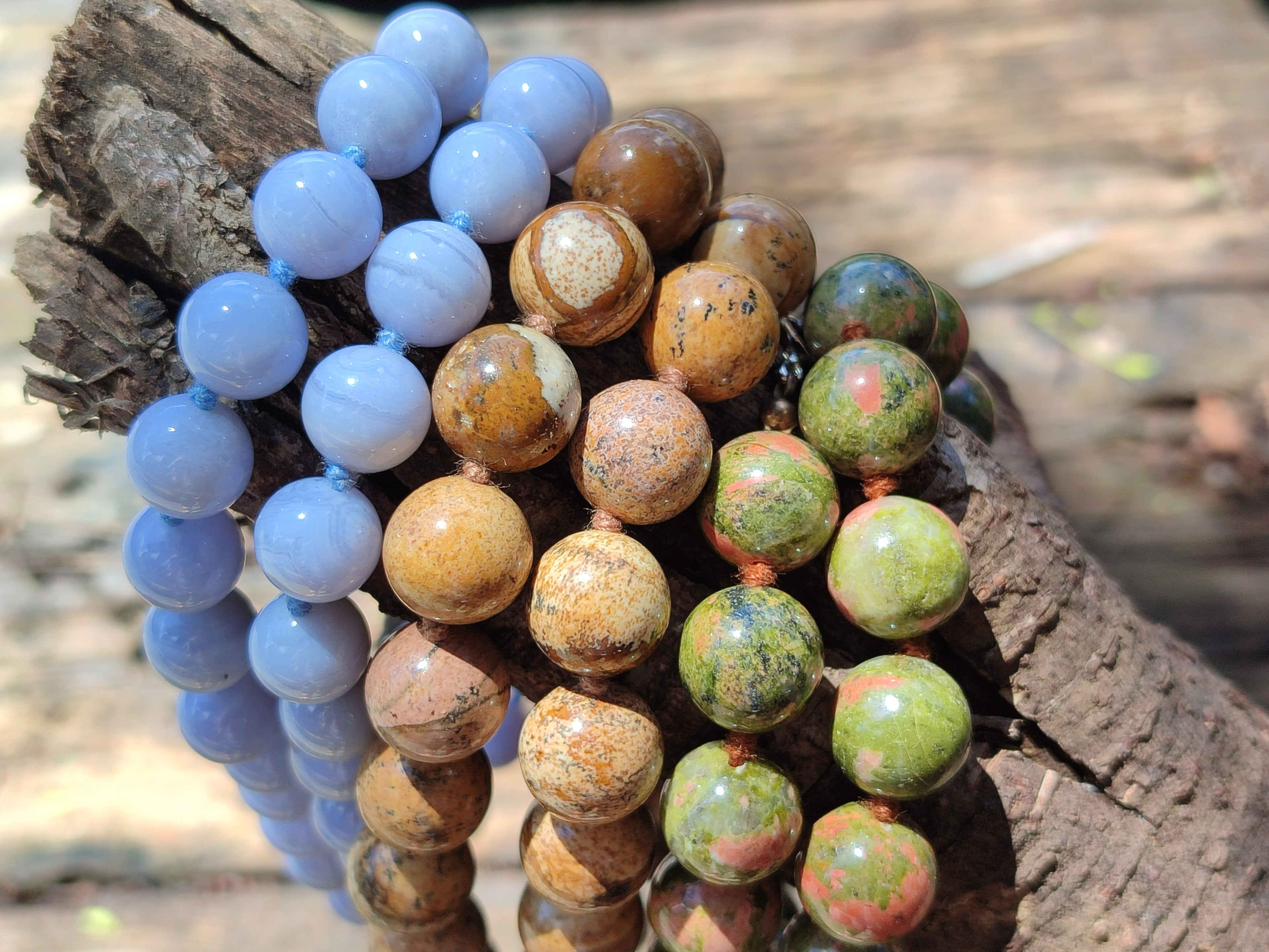Hand Made Mixed Stone Bead Necklaces x 4 From Southern Africa - Toprock Gemstones and Minerals 