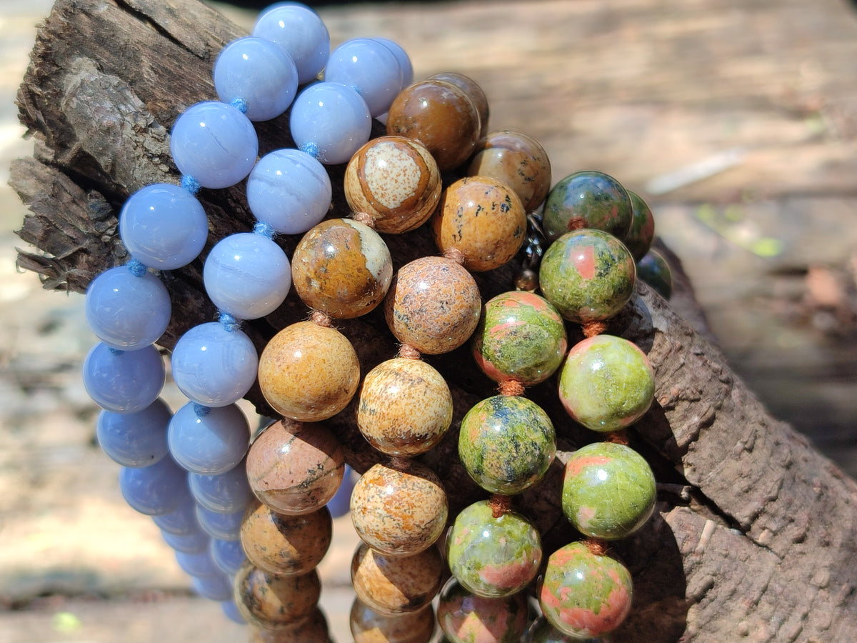 Hand Made Mixed Stone Bead Necklaces x 4 From Southern Africa - Toprock Gemstones and Minerals 