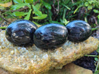 Polished Black Tourmaline Palm Stones x 12 From Madagascar - Toprock Gemstones and Minerals 