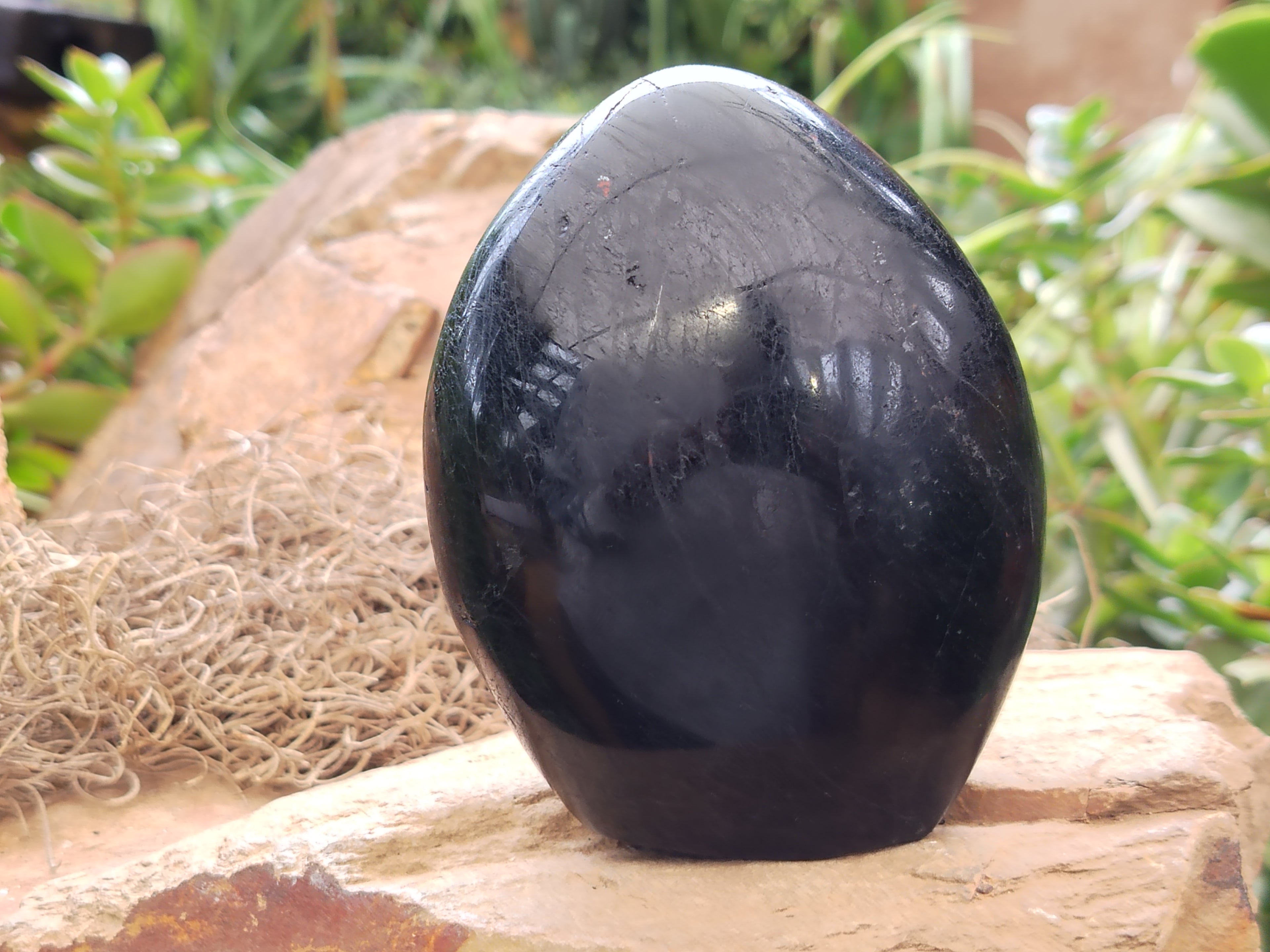 Polished Black Basalt Standing Free Forms x 2 From Antsirabe, Madagascar - Toprock Gemstones and Minerals 