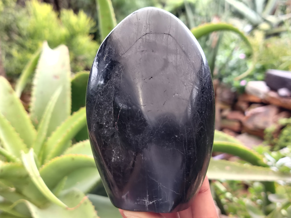 Polished Black Basalt Standing Free Forms x 2 From Antsirabe, Madagascar - Toprock Gemstones and Minerals 