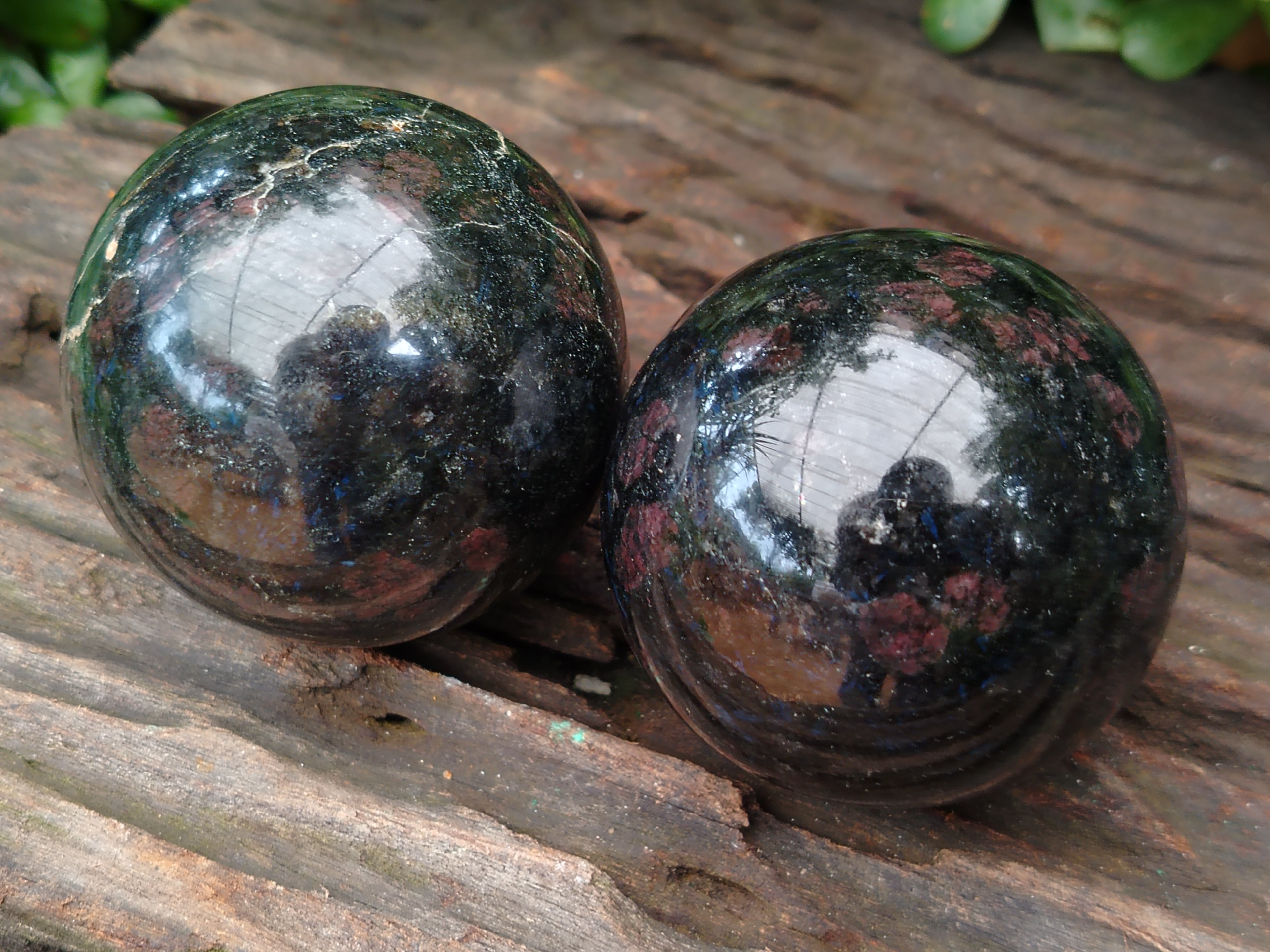 Polished Iolite Spheres x 6 From Ambatofinandrahana, Madagascar - Toprock Gemstones and Minerals 