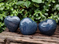 Polished Lazulite Gemstone Hearts x 6 From Madagascar