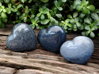 Polished Lazulite Gemstone Hearts x 6 From Madagascar