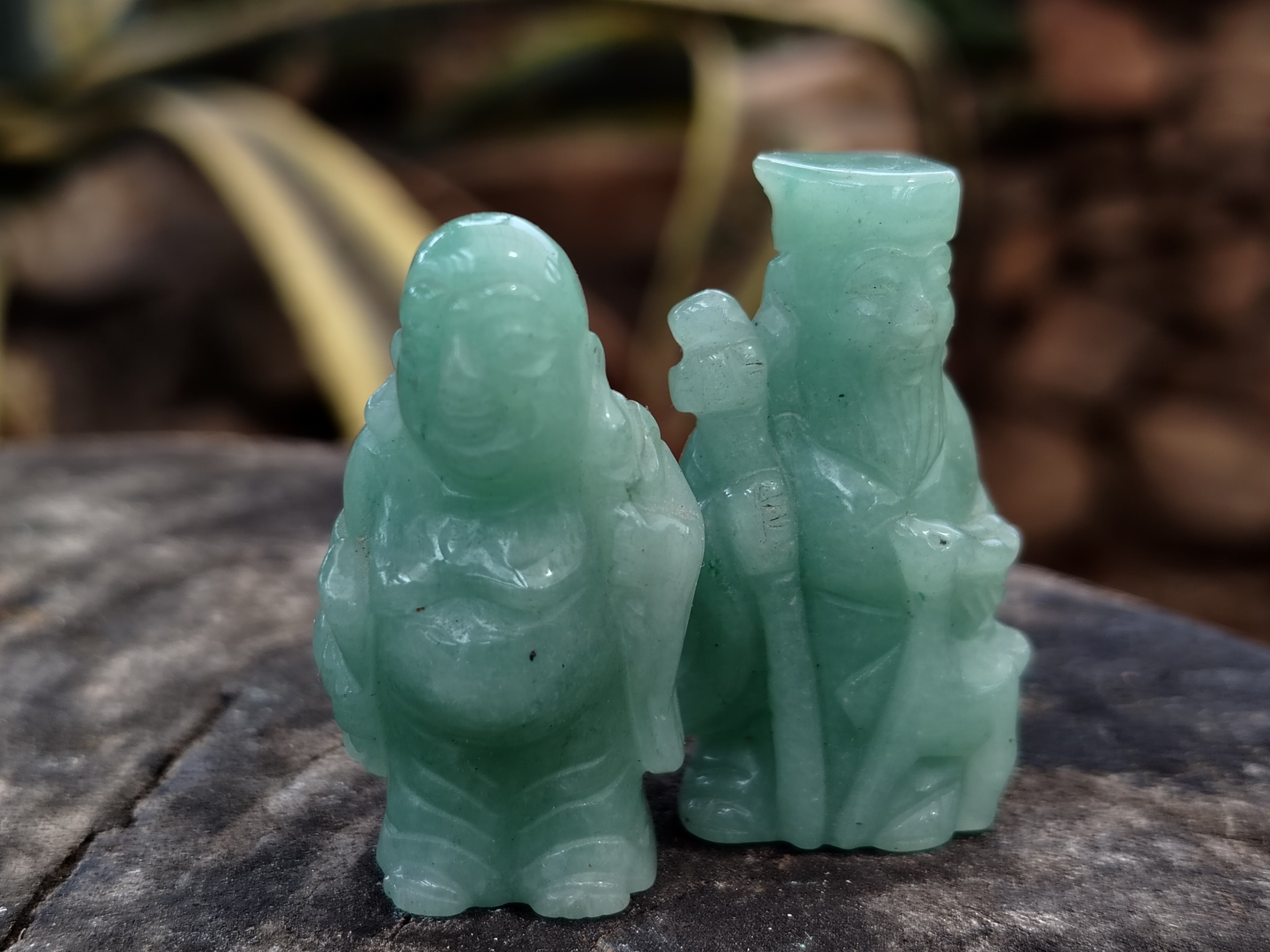 Hand Made Aventurine Gods x 7 From China - Toprock Gemstones and Minerals 