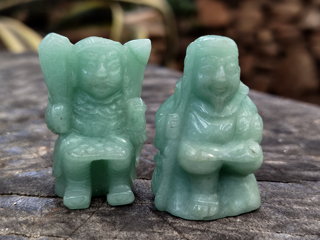 Hand Made Aventurine Gods x 7 From China - Toprock Gemstones and Minerals 