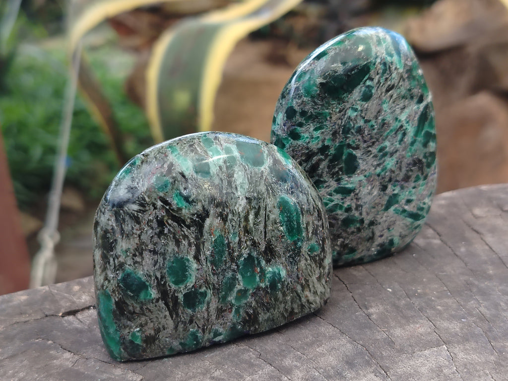 Polished Emerald Mica In Matrix Standing Free Forms x 6 From Mutoko, Zimbabwe - Toprock Gemstones and Minerals 