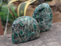 Polished Emerald Mica In Matrix Standing Free Forms x 6 From Mutoko, Zimbabwe - Toprock Gemstones and Minerals 