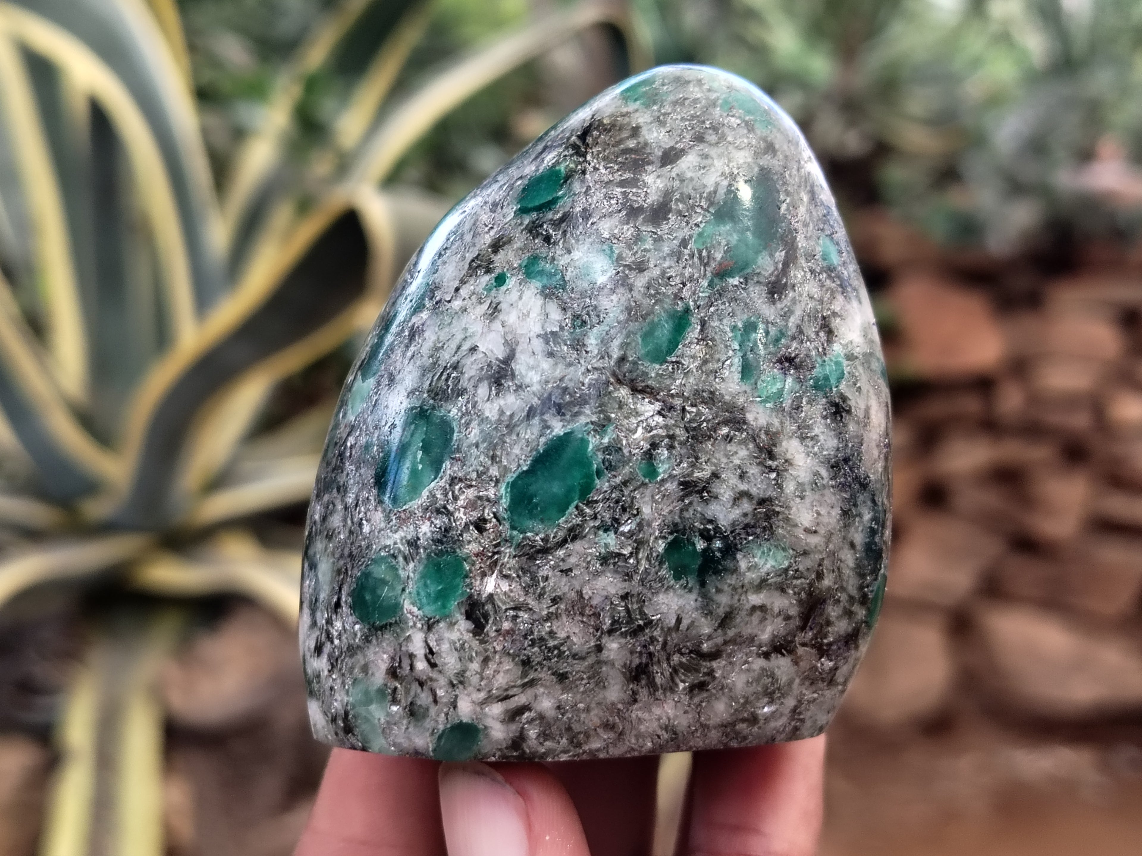Polished Emerald Mica In Matrix Standing Free Forms x 6 From Mutoko, Zimbabwe - Toprock Gemstones and Minerals 