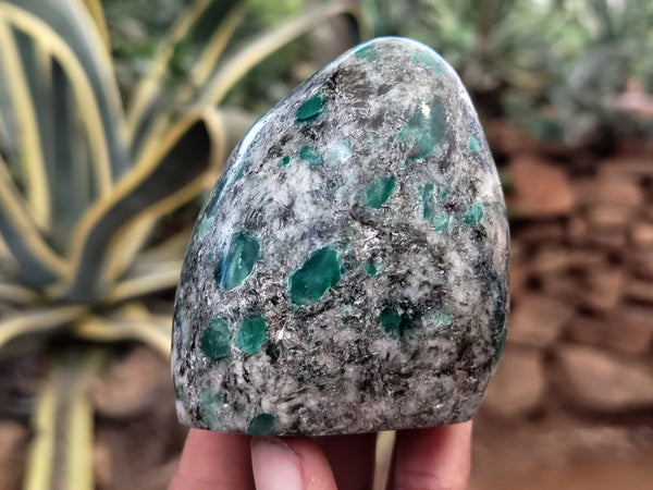 Polished Emerald Mica In Matrix Standing Free Forms x 6 From Mutoko, Zimbabwe - Toprock Gemstones and Minerals 