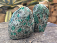 Polished Emerald Mica In Matrix Standing Free Forms x 6 From Mutoko, Zimbabwe - Toprock Gemstones and Minerals 