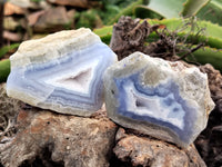 Polished Blue Lace Agate Geodes x 12 From Malawi