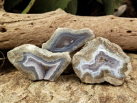 Polished Blue Lace Agate Geodes x 12 From Malawi