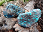Polished Shattuckite Free Forms x 6 From Congo - Toprock Gemstones and Minerals 