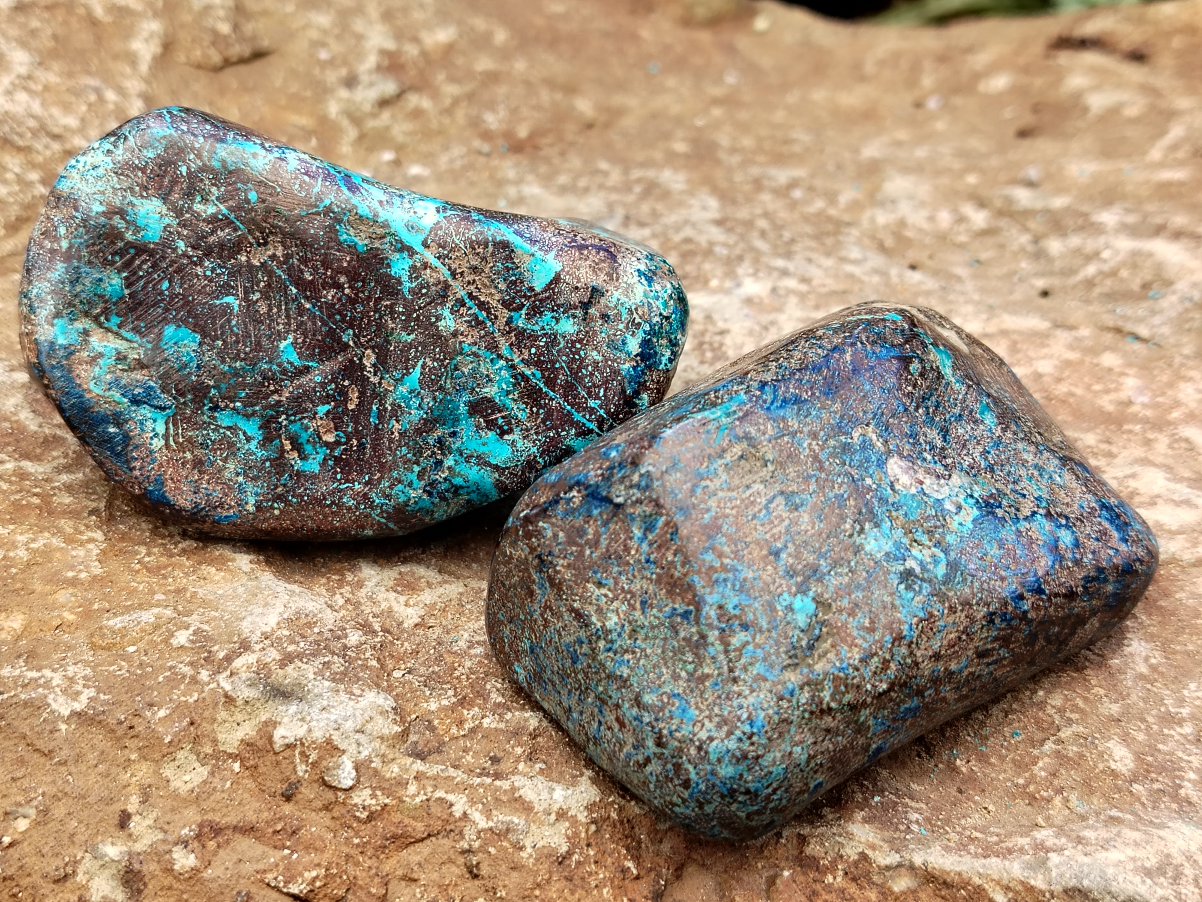 Polished Shattuckite Free Forms x 6 From Congo - Toprock Gemstones and Minerals 