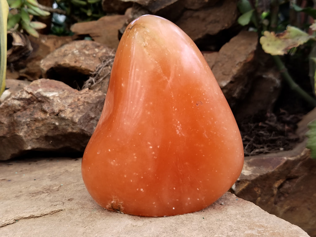 Polished Orange Twist Calcite Standing Free Forms x 2 From Madagascar - Toprock Gemstones and Minerals 