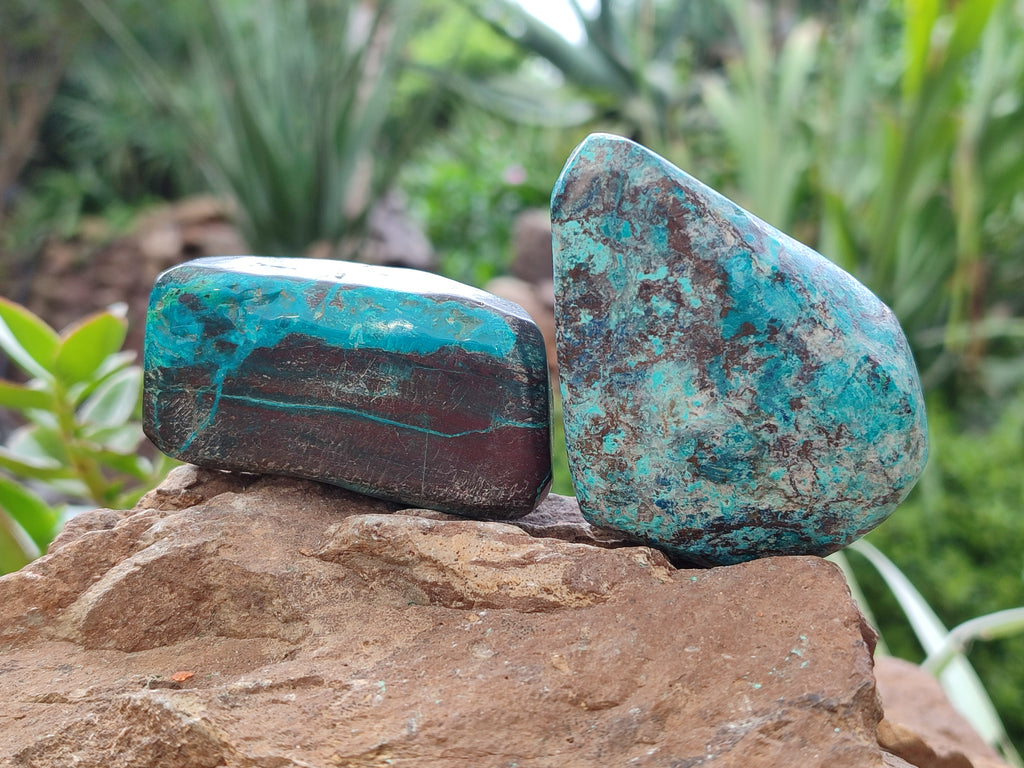 Polished Shattuckite Free Forms x 6 From Congo - Toprock Gemstones and Minerals 