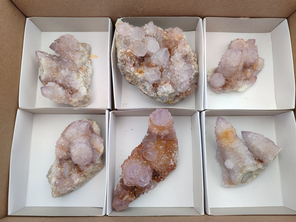 Natural Amethyst Spirit Quartz Clusters x 6 From Boekenhouthoek, South Africa - Toprock Gemstones and Minerals 