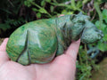 Hand Made Ruby Corundum In Chrome Verdite Hippo Carvings x 2 From Zimbabwe - Toprock Gemstones and Minerals 
