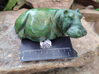 Hand Made Ruby Corundum In Chrome Verdite Hippo Carvings x 2 From Zimbabwe - Toprock Gemstones and Minerals 