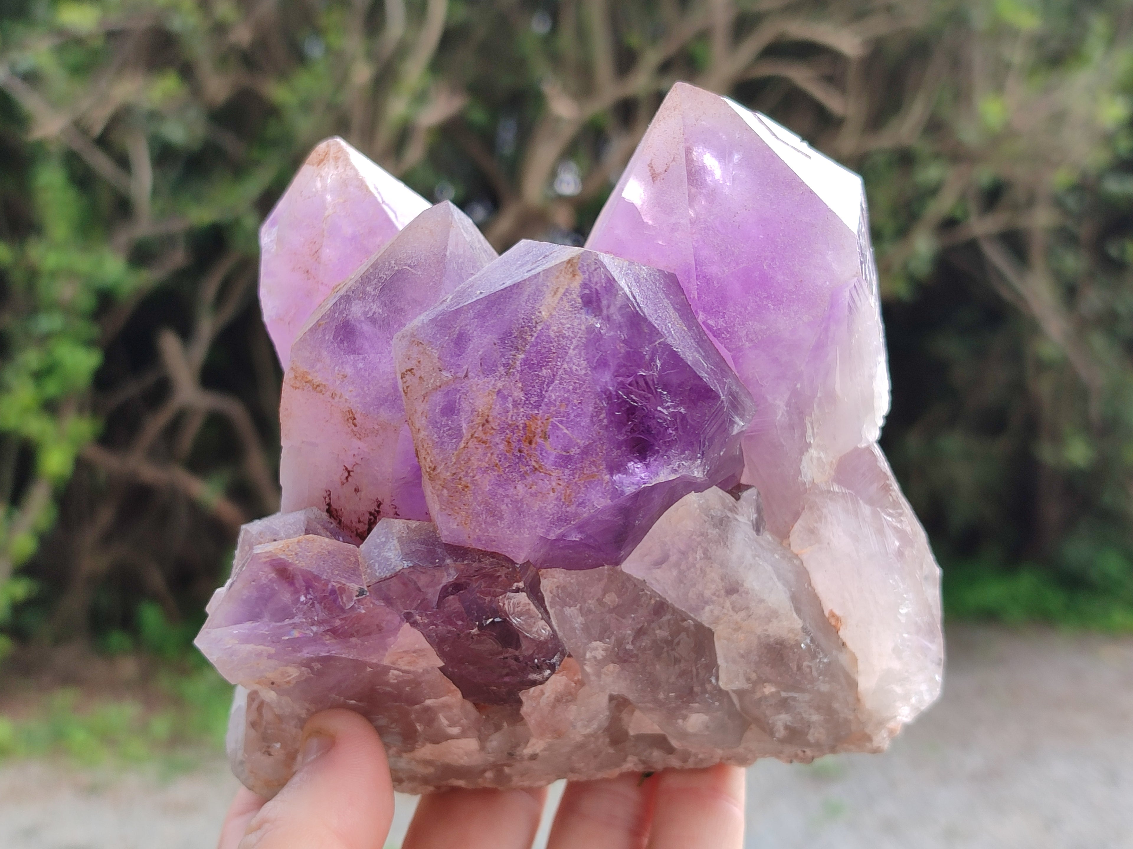 Natural Jacaranda Amethyst Quartz Clusters x 2 from Mumbwa, Zambia - Toprock Gemstones and Minerals 