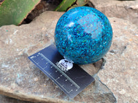 Polished Chrysocolla Conglomerate Sphere x 1 From Congo - Toprock Gemstones and Minerals 