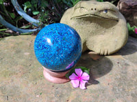 Polished Chrysocolla Conglomerate Sphere x 1 From Congo - Toprock Gemstones and Minerals 