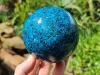 Polished Chrysocolla Conglomerate Sphere x 1 From Congo - Toprock Gemstones and Minerals 