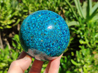 Polished Chrysocolla Conglomerate Sphere x 1 From Congo - Toprock Gemstones and Minerals 