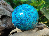 Polished Chrysocolla Conglomerate Sphere x 1 From Congo - Toprock Gemstones and Minerals 