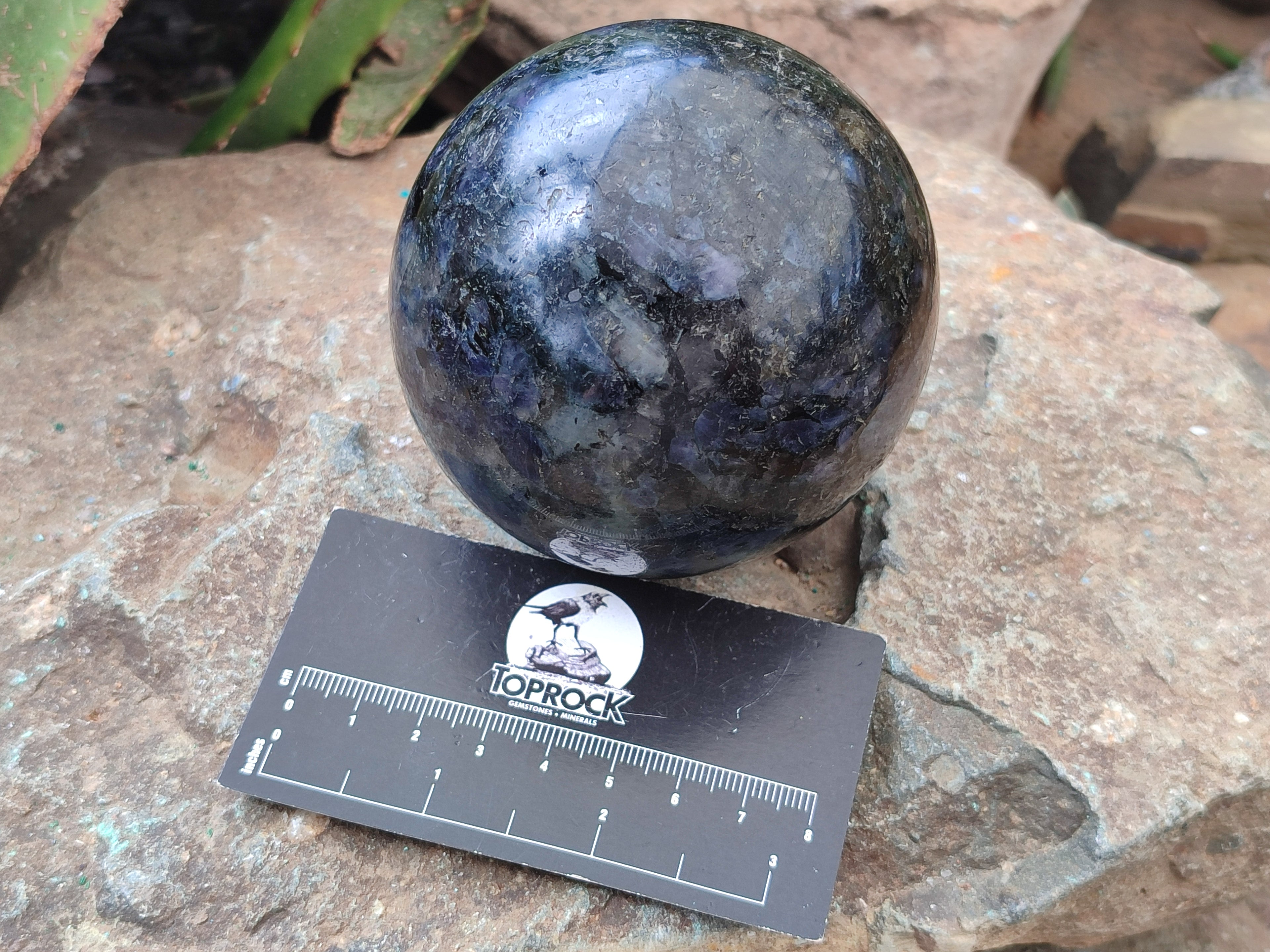 Polished Iolite Spheres x 2 From Ambatofinandrahana, Madagascar - Toprock Gemstones and Minerals 