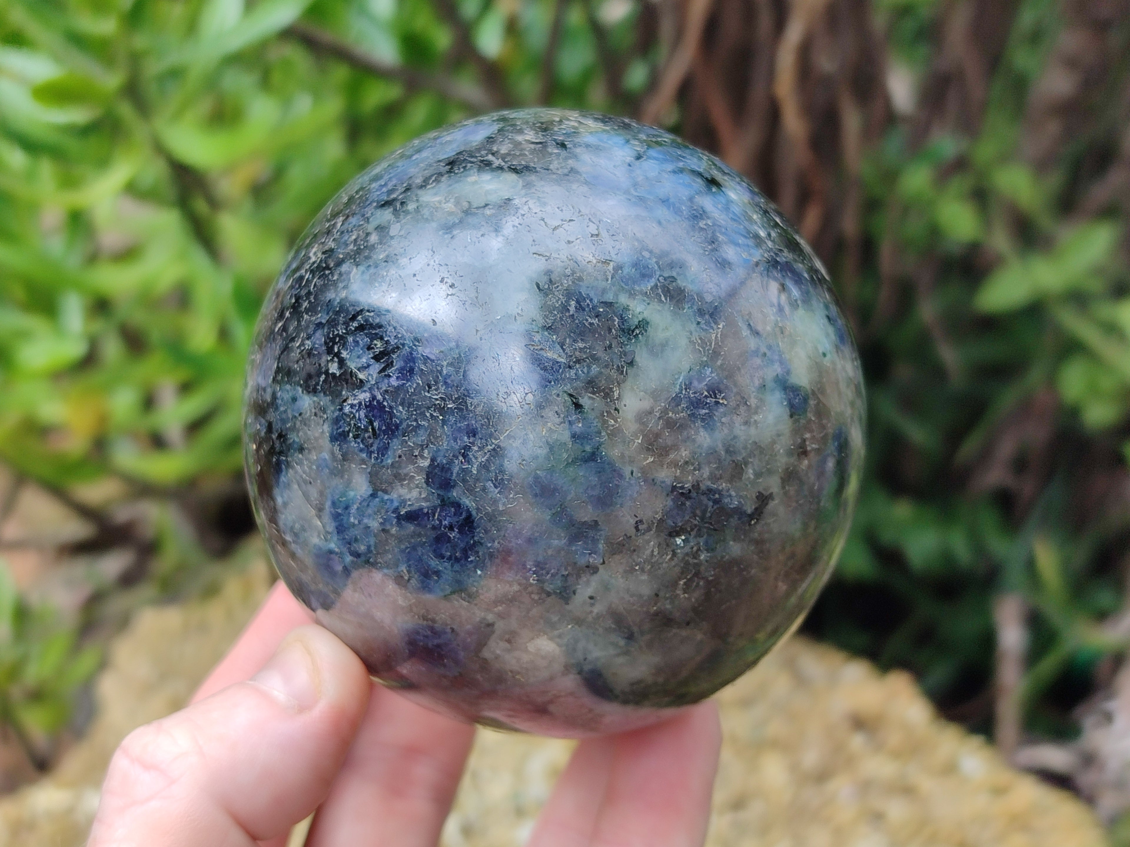 Polished Iolite Spheres x 2 From Ambatofinandrahana, Madagascar - Toprock Gemstones and Minerals 