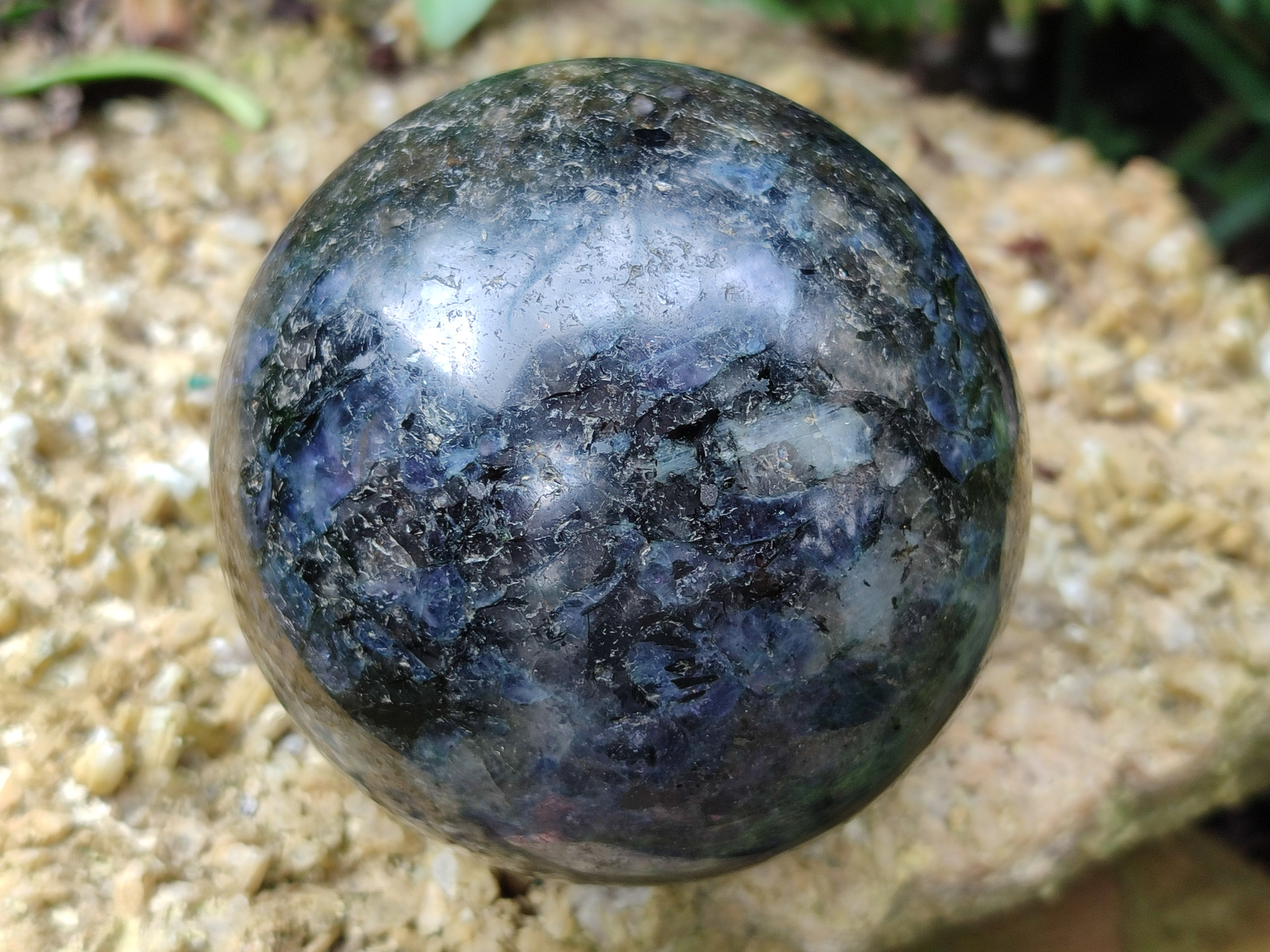 Polished Iolite Spheres x 2 From Ambatofinandrahana, Madagascar - Toprock Gemstones and Minerals 