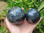 Polished Iolite Spheres x 2 From Ambatofinandrahana, Madagascar - Toprock Gemstones and Minerals 