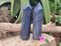 Polished Lazulite Points x 2 From Madagascar - Toprock Gemstones and Minerals 