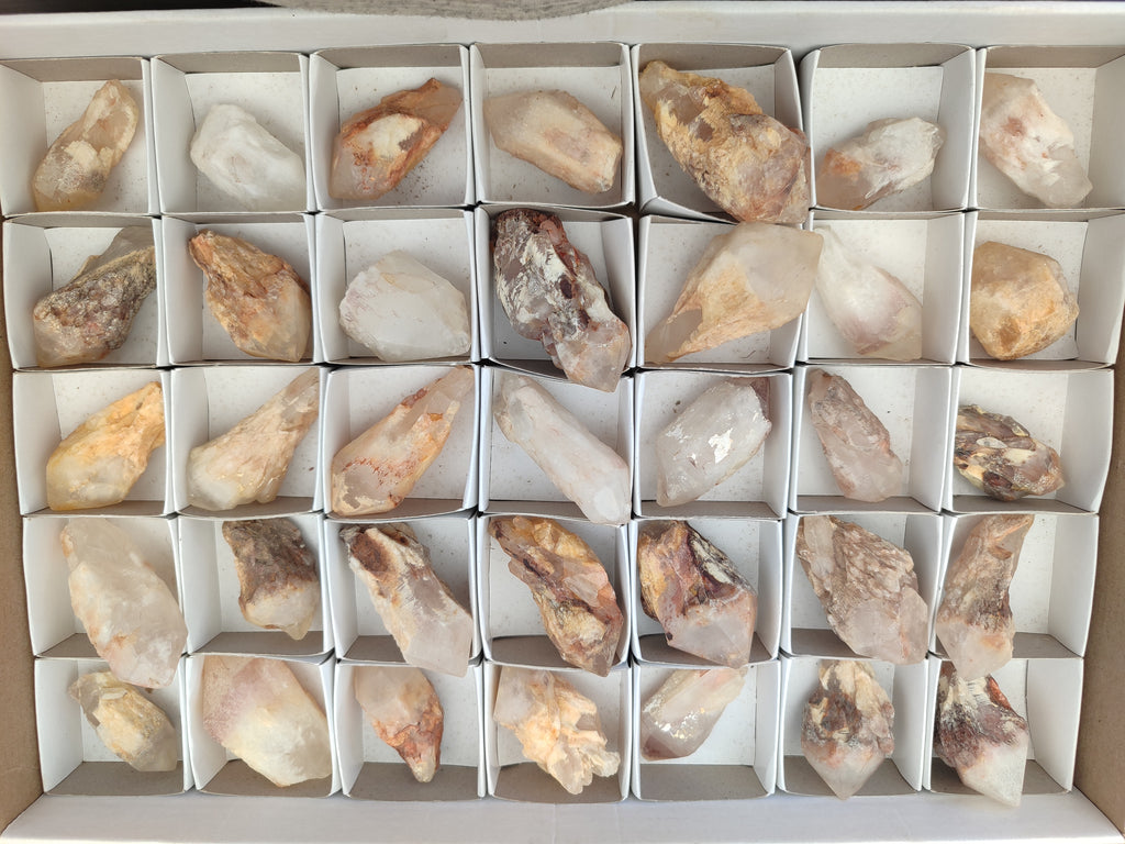 Natural Pineapple Candle Quartz Crystals x 35 From Antsirabe, Madagascar - Toprock Gemstones and Minerals 