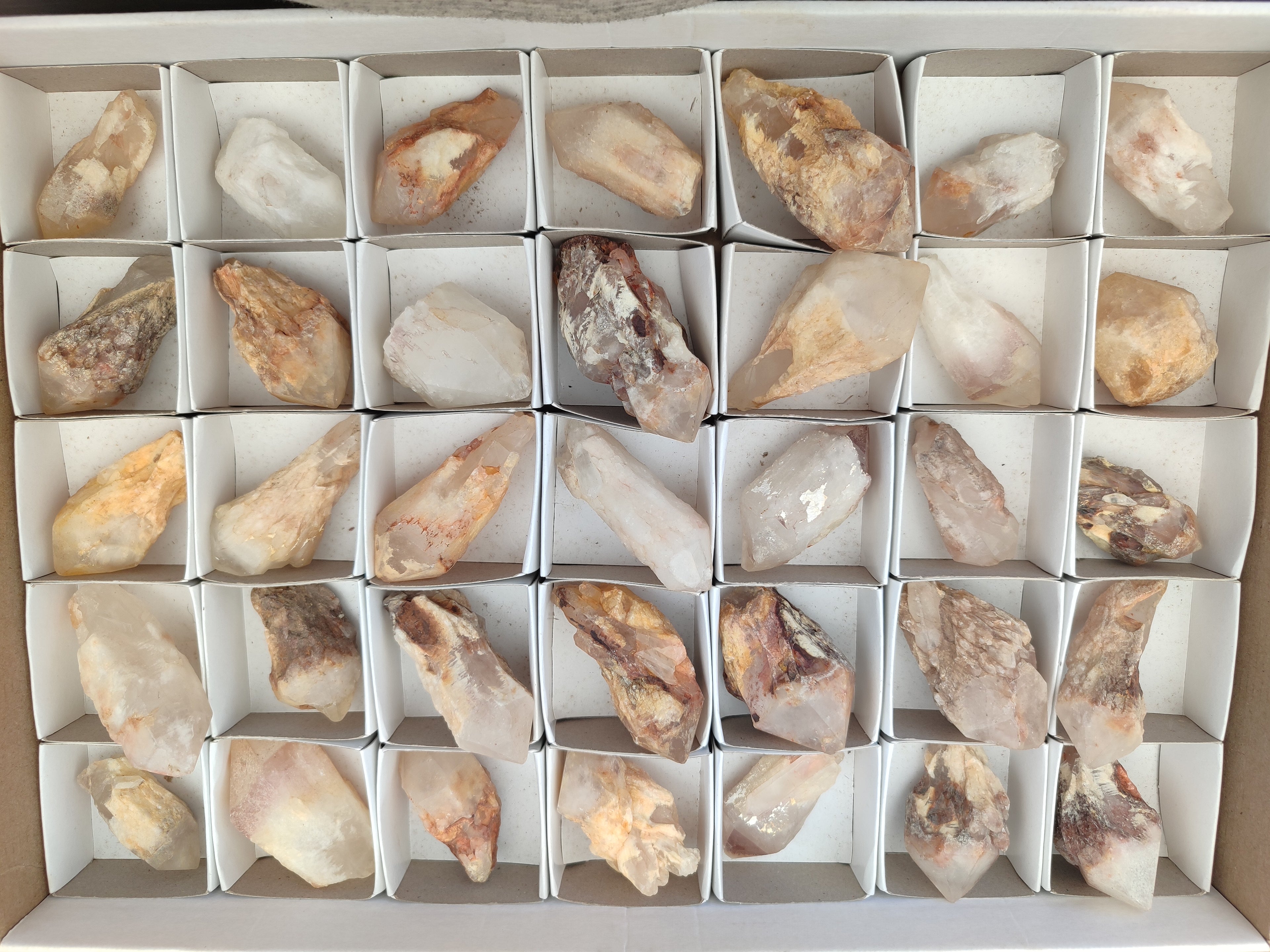 Natural Pineapple Candle Quartz Crystals x 35 From Antsirabe, Madagascar - Toprock Gemstones and Minerals 