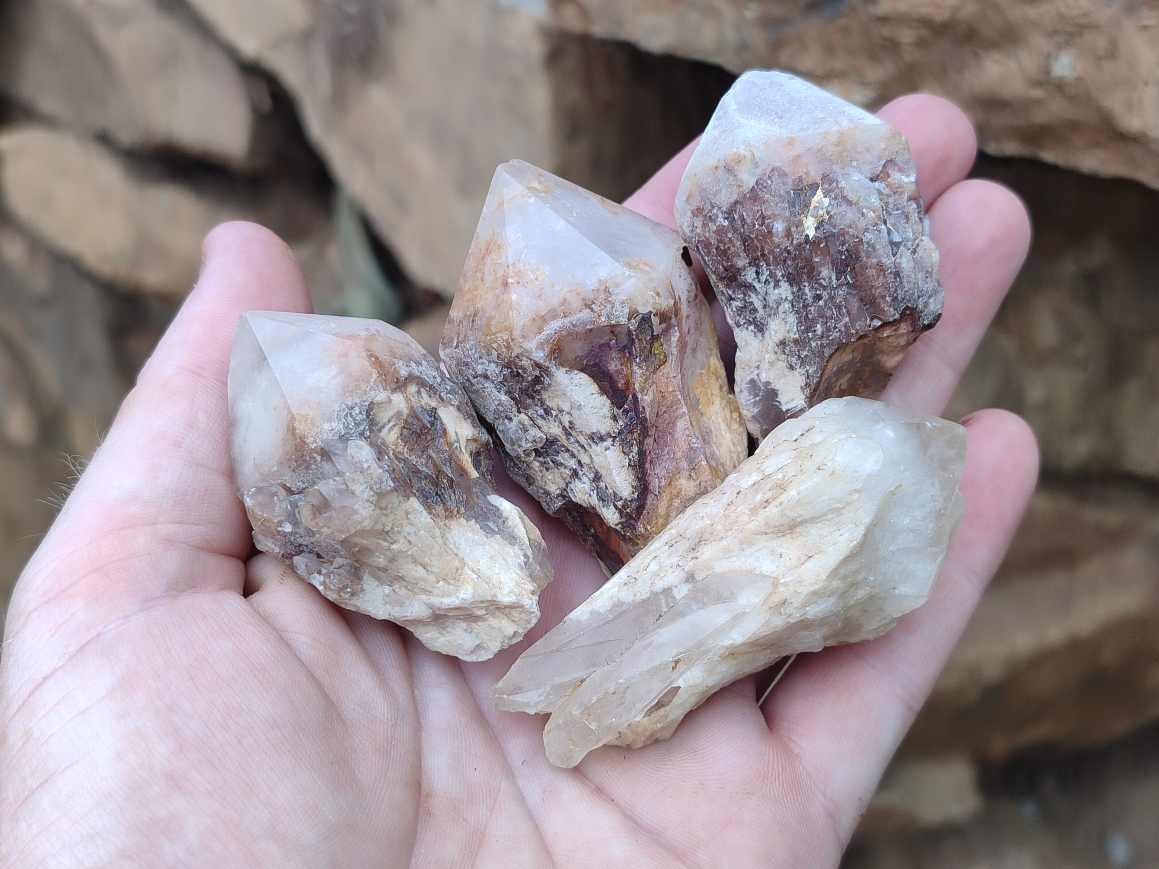Natural Pineapple Candle Quartz Crystals x 35 From Antsirabe, Madagascar - Toprock Gemstones and Minerals 