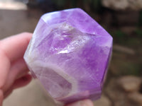Polished Chevron Amethyst Points x 2 from Ankazobe, Madagascar