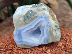Polished On One Side Blue Lace Agate x 12 From Malawi - Toprock Gemstones and Minerals 