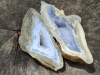 Polished On One Side Blue Lace Agate x 12 From Malawi - Toprock Gemstones and Minerals 