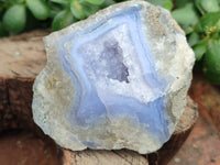 Polished On One Side Blue Lace Agate x 12 From Malawi - Toprock Gemstones and Minerals 