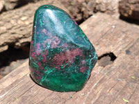 Polished Ruby Corundum In Chrome Verdite Standing Free Forms x 3 From Zimbabwe - Toprock Gemstones and Minerals 