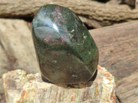 Polished Ruby Corundum In Chrome Verdite Standing Free Forms x 3 From Zimbabwe - Toprock Gemstones and Minerals 