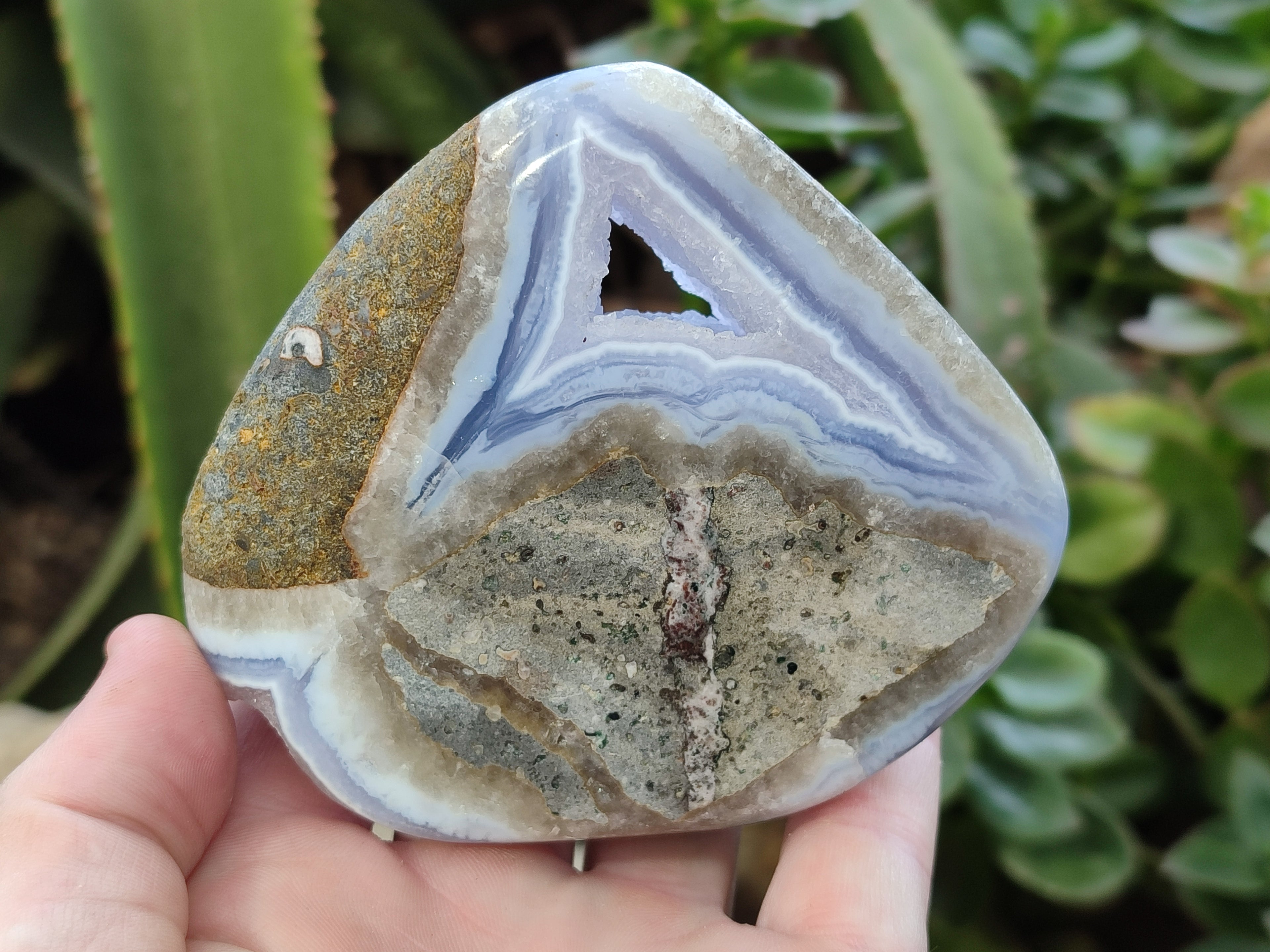 Polished Blue Lace Agate Geodes x 6 From Malawi - Toprock Gemstones and Minerals 